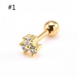 * 1 Arany - 1db Mini gyémántok gyűrűs rúd fülmászó Tragus Helix piercing fülbevaló