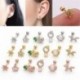 * 1 Arany - 1db Mini gyémántok gyűrűs rúd fülmászó Tragus Helix piercing fülbevaló