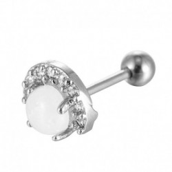 * 7 Ezüst - 1db Mini gyémántok gyűrűs rúd fülmászó Tragus Helix piercing fülbevaló