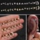 * 7 Ezüst - 1db Mini gyémántok gyűrűs rúd fülmászó Tragus Helix piercing fülbevaló