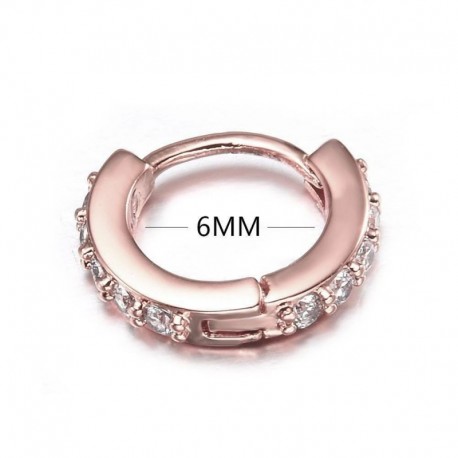 Rose Gold-6mm - Septum Clicker Piercing ajakporc Tragus fülgyűrű karika csapok fülbevaló ékszerész