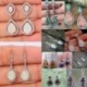 * E17 (4,2 * 1,6 cm) - 925 Ezüst vegyes holdkő opál rubin topáz dangle drop fülbevalók fülhorog ékszerek