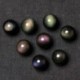 Nincs szín - Vintage Retro Obsidian Stone Lucky Medálszövés Nyaklánc Férfi Női Ékszer