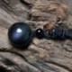 Nincs szín - Vintage Retro Obsidian Stone Lucky Medálszövés Nyaklánc Férfi Női Ékszer