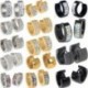 * 27 Ezüst (11mm) - 1 pár férfi női rozsdamentes acél fülbevaló Punk Hoop Huggie Stud mandzsetta ékszer ajándék