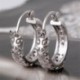 * 27 Ezüst (11mm) - 1 pár férfi női rozsdamentes acél fülbevaló Punk Hoop Huggie Stud mandzsetta ékszer ajándék