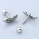 Fekete - 2db rozsdamentes acél toll súlyzó fül porc Helix Stud piercing fülbevaló