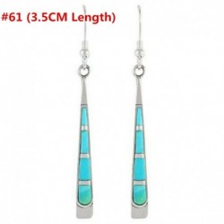 * 61 - Női antik 925 ezüst türkiz drágakövek csepp dangle esküvői eljegyzési fülbevalók