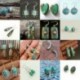 * 38 - Női antik 925 ezüst türkiz drágakövek csepp dangle esküvői eljegyzési fülbevalók