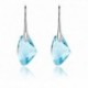 Nincs szín - Elegáns női ezüst Aqua kék kristály csepp kampós fülbevaló ékszer ajándék