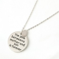 Anya és fia Szerelem - Családi nyaklánc medál ajándékdivat Női Silve Heart Love Charm Chain Jewellery