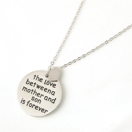 Anya és fia Szerelem - Családi nyaklánc medál ajándékdivat Női Silve Heart Love Charm Chain Jewellery