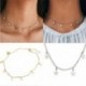 Arany - Vintage női csillag-choker galléros nyaklánc retro arany lánc Boho egyszerű ékszerek