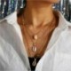 N018 - Természetes héj többrétegű nyaklánc Arany tengeri kagyló medál Chocker Beach ékszerek