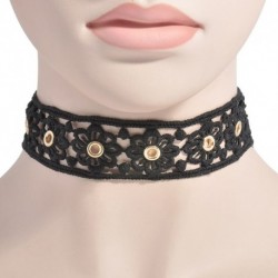 11 * - Vintage gótikus fekete fehér csipke virág fojtó gallér nyaklánc retro punk ékszerek