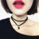 41 * - Vintage retro fekete bársony kristály varázsa medál choker nyaklánc gótikus ékszerek