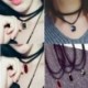 63 * - Vintage retro fekete bársony kristály varázsa medál choker nyaklánc gótikus ékszerek