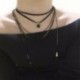 63 * - Vintage retro fekete bársony kristály varázsa medál choker nyaklánc gótikus ékszerek