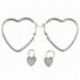 Nincs szín - 1 pár női szív nagy fülbevaló 925 ezüst fülbevaló ékszer