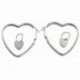 Nincs szín - 1 pár női szív nagy fülbevaló 925 ezüst fülbevaló ékszer