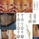 * 5 Arany - CZ súlyzó hasi gomb köldökgyűrű női kristályvirág testpiercing ékszerek
