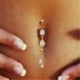 * 5 Arany - CZ súlyzó hasi gomb köldökgyűrű női kristályvirág testpiercing ékszerek