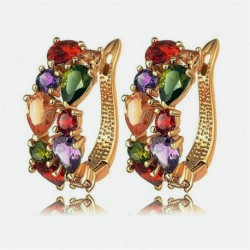 * 7 arany (1,4x0,5 cm) - Női 925 ezüst kristályos Huggie Dangle Hoop Punk Stud esküvői fülbevalók ékszerek