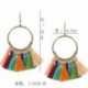 * 13 Kávé - Vintage női bohém fülbevalók hosszú bojt rojtos Boho Dangle fülbevalók ékszerek