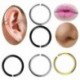 Ezüst-6mm - Sebészeti acél septum csattogó orrgyűrű csuklópánt szegmens Fül Helix Tragus gyűrű karika