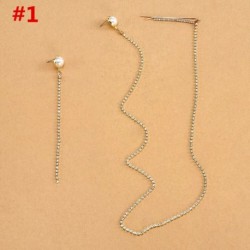 * 1 - Női party koktél dangle hosszú bojt horog csepp fényes lineáris fülbevaló látvány