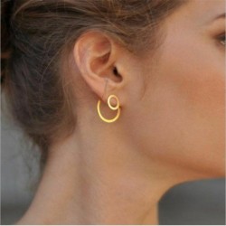 Nincs szín - Egyszerű női kör kerek fülbevalók fülbevalók minimalista arany fülbevalók ékszerek JP