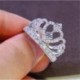 8. - Divat 925 ezüst korona fehér zafír Birthstone esküvői nászgyűrű Sz 6-10
