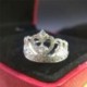 8. - Divat 925 ezüst korona fehér zafír Birthstone esküvői nászgyűrű Sz 6-10