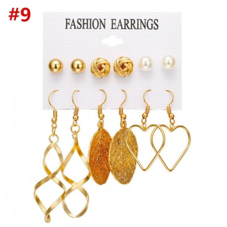 * 9 6pár / tétel - Chic 20 stílusú fülbevalók hosszú bojt kristály 6 páros fülbevalóval