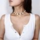 fehér - Cowrie Shell nyaklánc Choker kagyló természetes arany állítható tengerparti tengeri nyaklánc