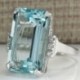 10. - Divat nő Aquamarine 925 ezüst esküvői menyasszonyi ékszer gyűrű 6-10 méret