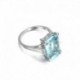 10. - Divat nő Aquamarine 925 ezüst esküvői menyasszonyi ékszer gyűrű 6-10 méret