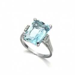 7 - Divat nő Aquamarine 925 ezüst esküvői menyasszonyi ékszer gyűrű 6-10 méret