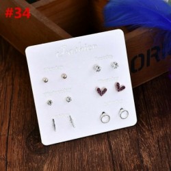 * 34 6pár / tétel - 24Pair női divat strasszos kristály gyöngy fülbevaló ékszer ajándék