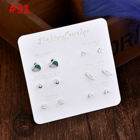 * 31 6pár / tétel - 24Pair női divat strasszos kristály gyöngy fülbevaló ékszer ajándék