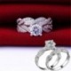 7 - Női Lady Gemstone CZ esküvői eljegyzési gyűrű szett gyűrűk 6-9 méretű ékszerek