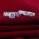 7 - Női Lady Gemstone CZ esküvői eljegyzési gyűrű szett gyűrűk 6-9 méretű ékszerek