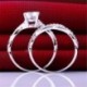 6. - Női Lady Gemstone CZ esküvői eljegyzési gyűrű szett gyűrűk 6-9 méretű ékszerek