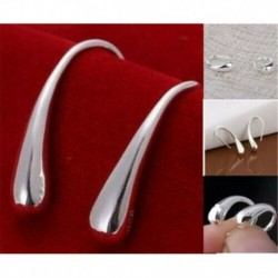 Nincs szín - 2019 női divat 925 ezüst tónusú könnycsepp kampós szegecs fülbevaló ékszer ajándék