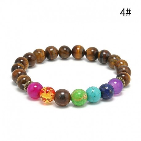 * 4 - Divat természetes fekete láva kő gyöngyös karkötő varázsa Buddha fej karkötő