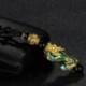 1. kötéllánc - Feng Shui fekete Obsidian Pixiu Wealth Good Luck sárkány medál nyaklánc ékszerek