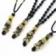 Gyöngylánc * 2 - Feng Shui fekete Obsidian Pixiu Wealth Good Luck sárkány medál nyaklánc ékszerek