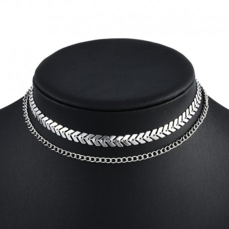 Ezüst - Divat 925 ezüst arany choker vaskos lánc előke nyaklánc női ékszer medál