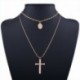 * 13 - Unisex 925 ezüst rozsdamentes acél kereszt medál lánc nyaklánc divat ékszerek