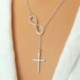 * 1 - Unisex 925 ezüst rozsdamentes acél kereszt medál lánc nyaklánc divat ékszerek